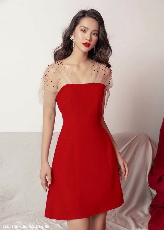 Đầm Cúp Ngực Phối Lưới - D2423